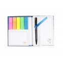 Pack bloc de notes marque page index couleur et stylo intégré - oiseau