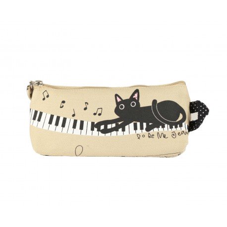 Pochette trousse chat et piano
