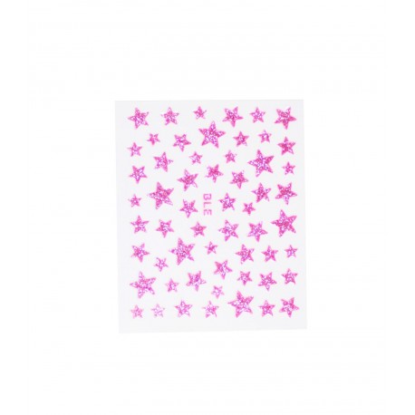 Stickers ongles étoiles pailletées roses