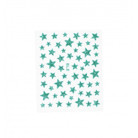 Stickers ongles étoiles pailletées vertes