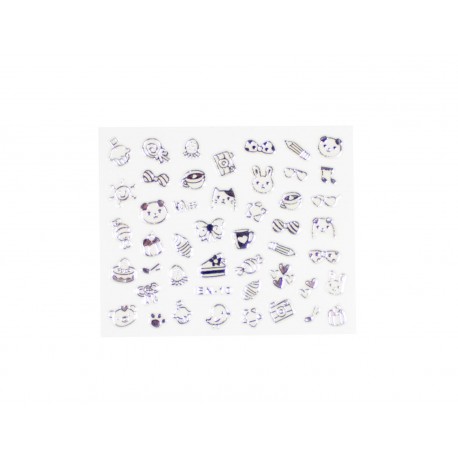 Stickers ongles kawaii ultime couleur argent