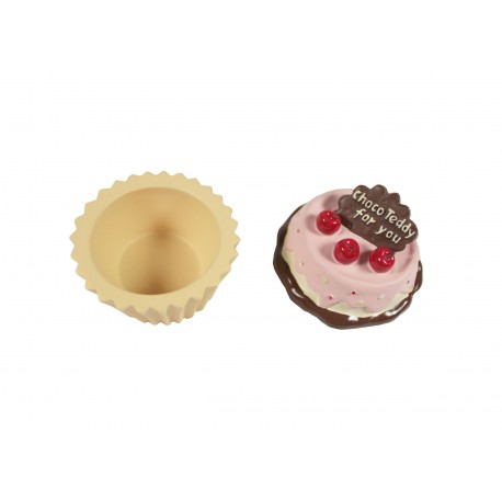 Boîte à bijoux kawaii en forme de cupcake jaune et rose