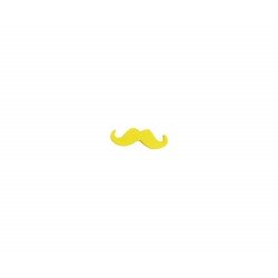 Badge kawaii petite moustache jaune