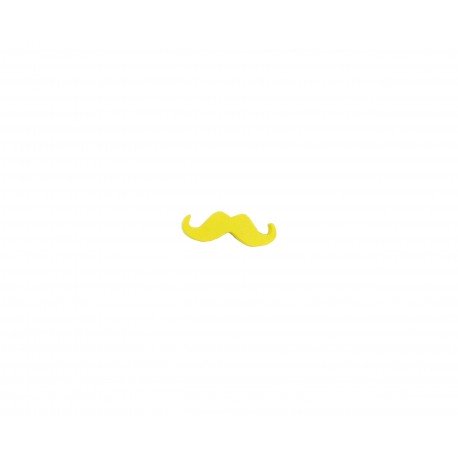 Badge kawaii petite moustache jaune