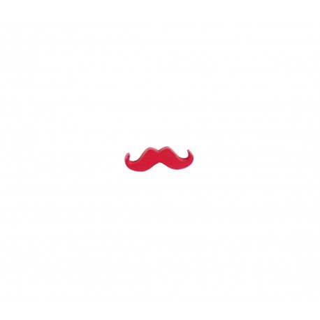 Badge kawaii petite moustache rouge