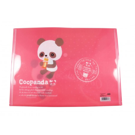 Pochette documents A4 kawaii Coo Panda rouge