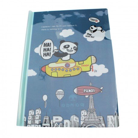 Chemise documents A4 kawaii panda en avion