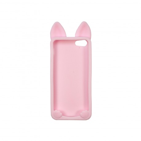 Coque étui téléphone souple pour iphone 4 et 4s Kokocat rose claire avec les oreilles