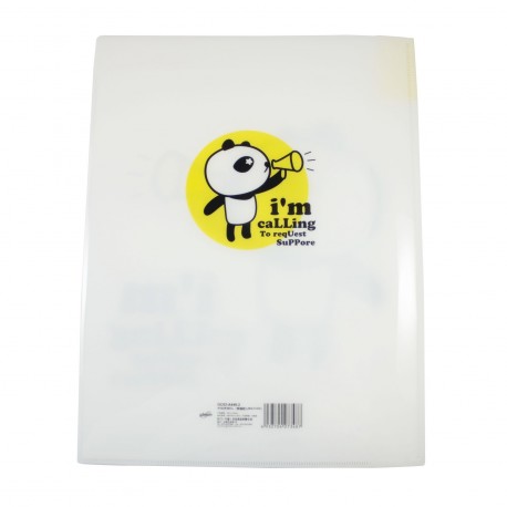 Protège documents kawaii A4 Super Panda jaune