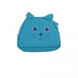 Porte monnaie chat bleu