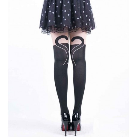 collants bas kawaii neko chat noir mignon avec son bonnet noël rouge