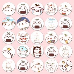 Lot de 5 badges kawaii Emoji Tango