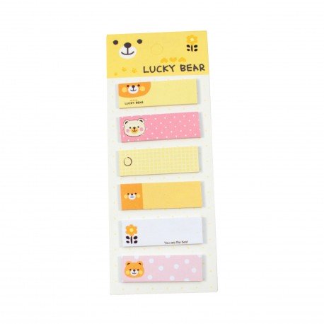 Marque pages repositionnables index Lucky bear jaune