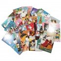 Lot de 5 cartes postales - chat en kimono