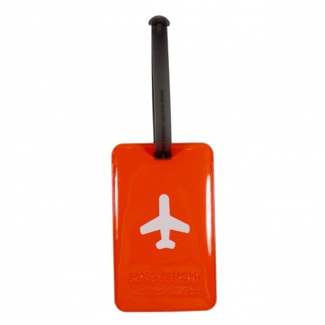Porte-Etiquette nom & adresse bagage Happy Flight orange