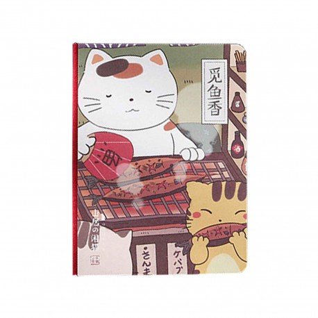 petit carnet kawaii avec des dessins de chats mignons dans un onsen