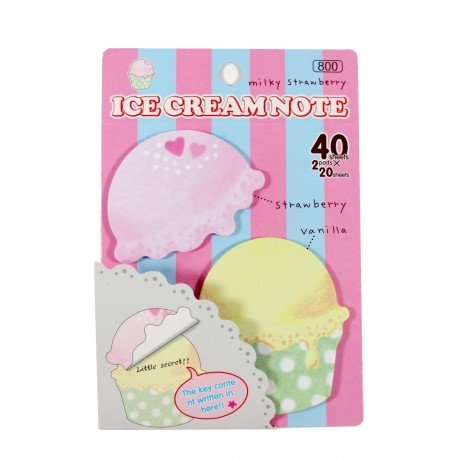 Bloc notes repositionnables Icecream fraise-vanille